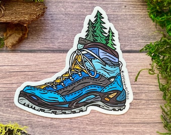 Hiking Boot, Vinyl Sticker, Bruce Peninsula, Fathom Five, Ontario Canada, Gift for the Hiker