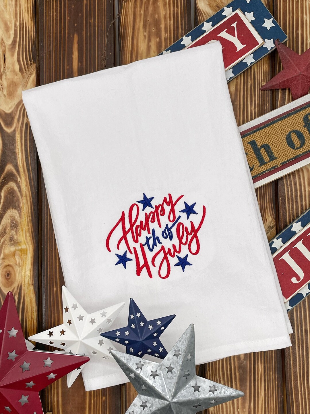 Happy 4th of July Tea Towel, Independence Day Dish Towel, Kitchen Towel, 100% Natural Cotton - Etsy
