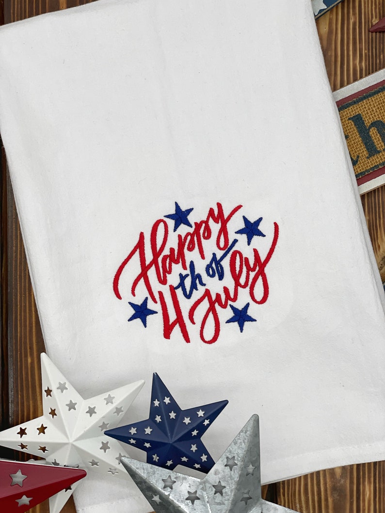 Happy 4th of July Tea Towel, Independence Day Dish Towel, Kitchen Towel, 100% Natural Cotton - Etsy