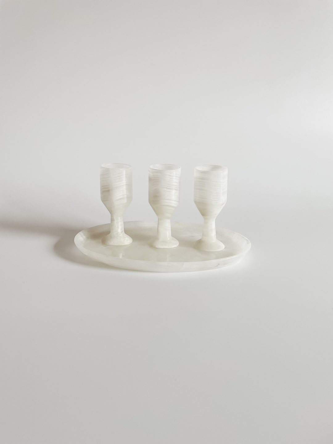 Vintage Onyx Shot Glasses and Tray Etsy