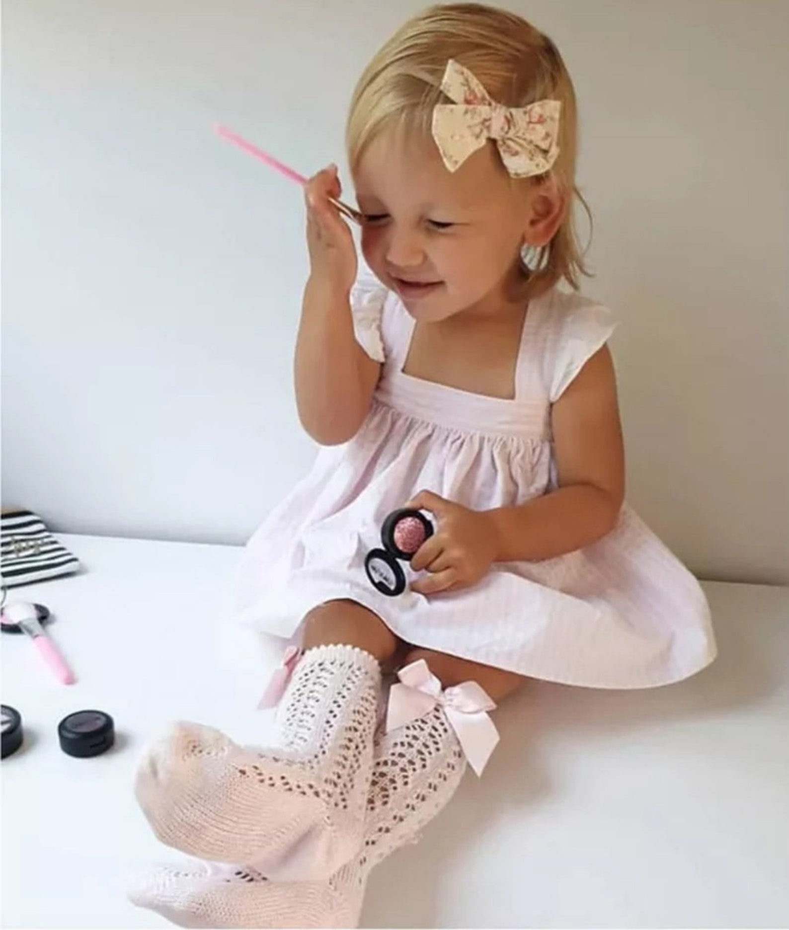 Bundle of 2 Pairs Baby Girl Bow Socks Size Medium Etsy