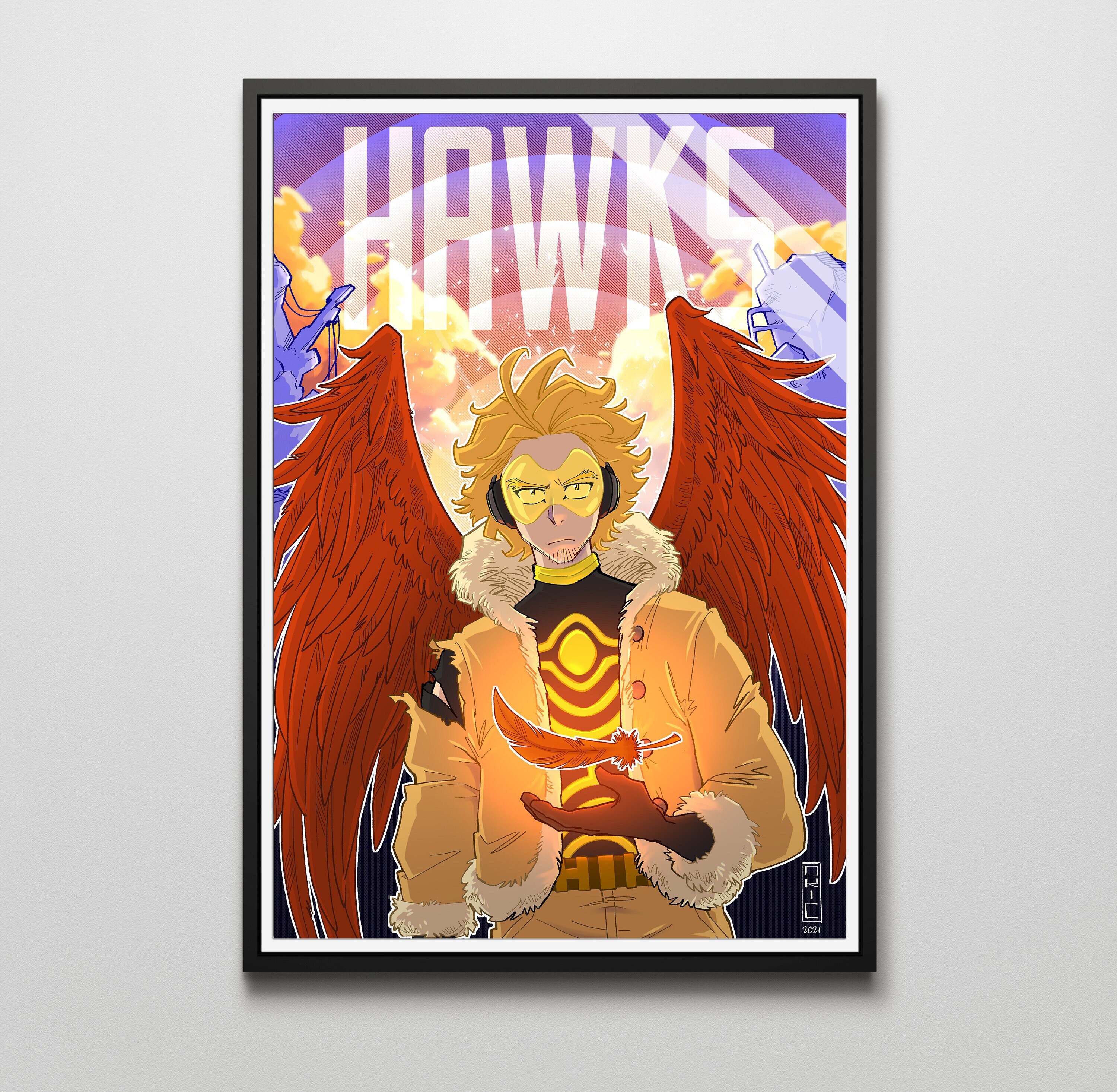 Hawks Original Drawing My Hero Academia - Etsy Australia
