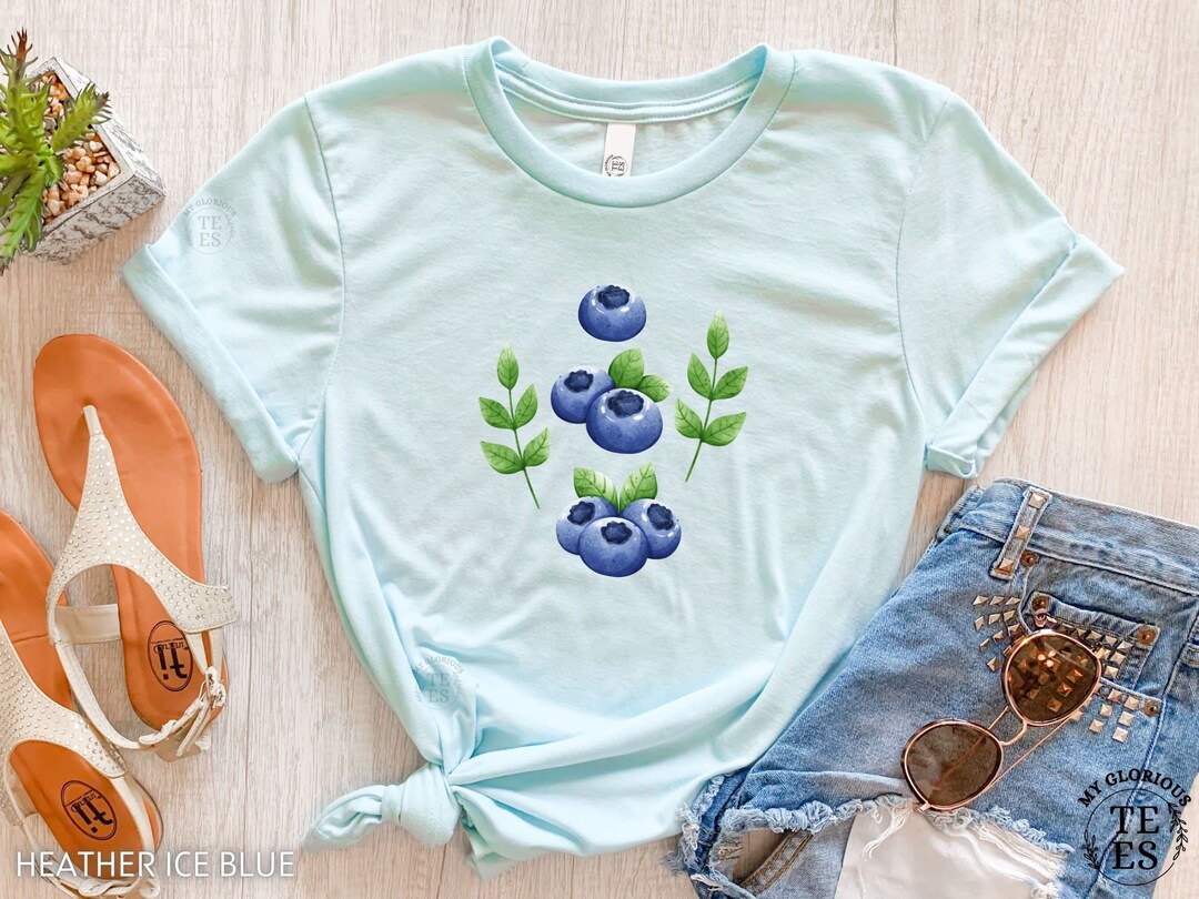 Blueberry Shirt Blueberry Top Blueberry T Shirt Blueberry Etsy