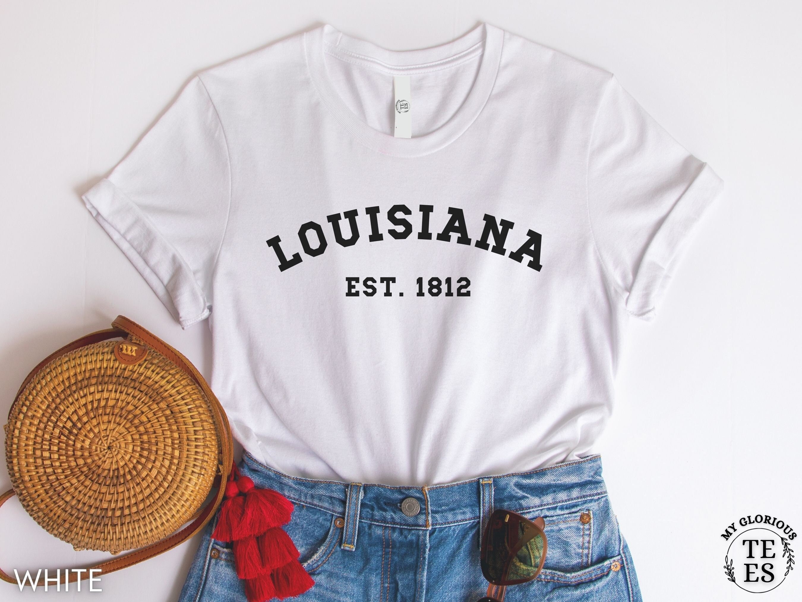 Shirts By Sarah Men's Made In Louisiana T-Shirt Since 1812 State