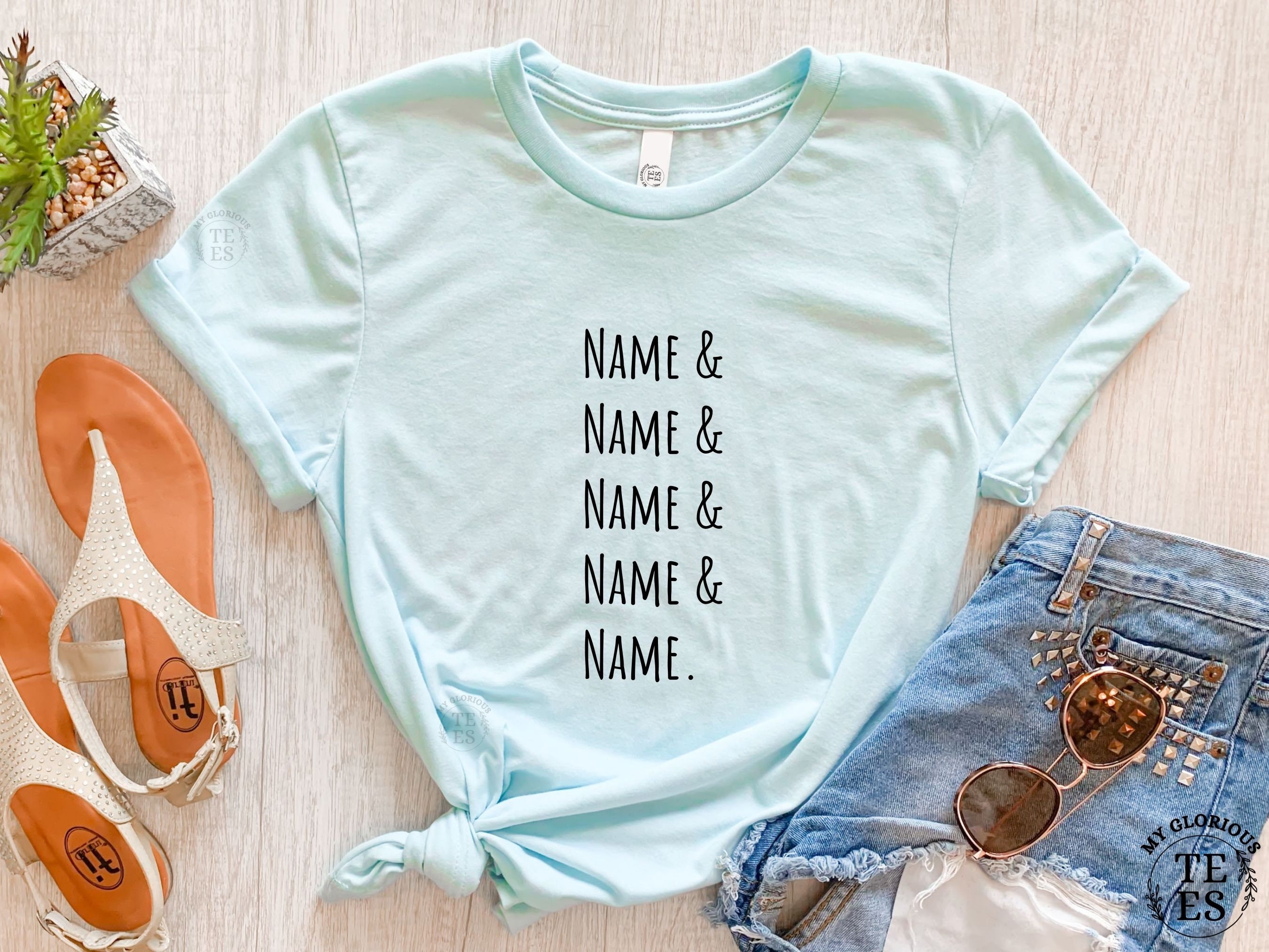 Personalized Names Shirt Custom Names Shirt Names List Etsy