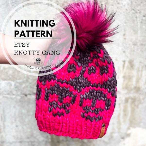 KNITTING PATTERN | The Upside Down beanie pattern | Halloween Knitting Pattern | Skull Hat | Spooky Halloween Beanie