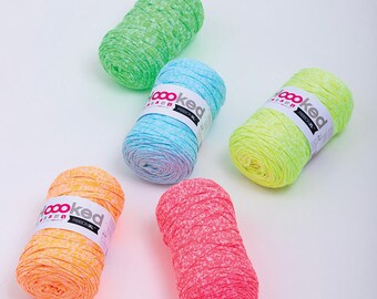 Hoooked RibbonXL 250g | NEON Collection | Hoooked T-shirt Yarn 120m | Ribbon Yarn | High Quality Recycled Cotton Yarn