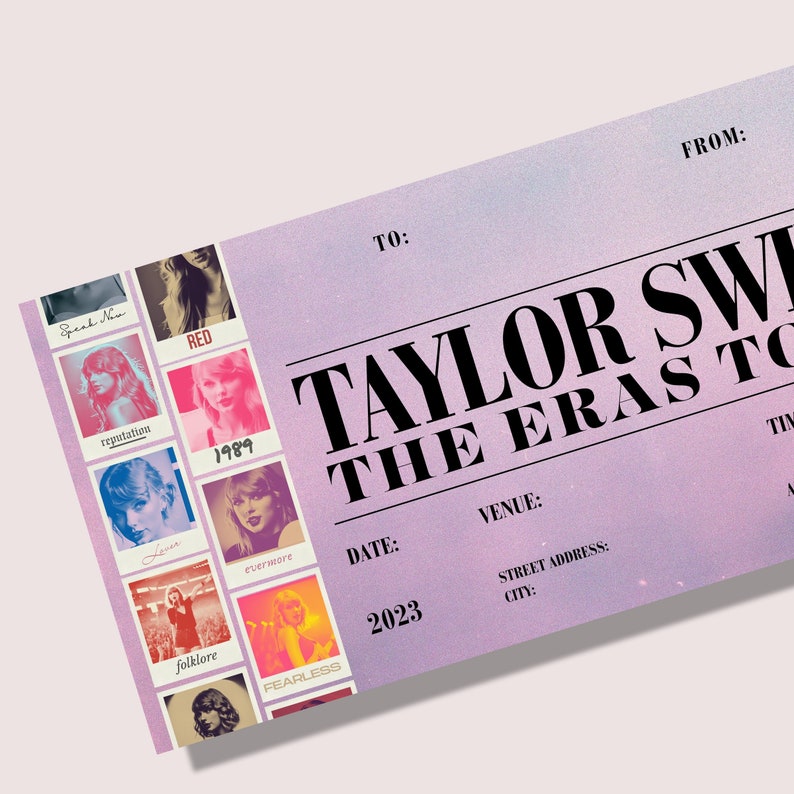 Taylor Swift the Eras Tour Printable Download Concert Ticket Etsy Denmark