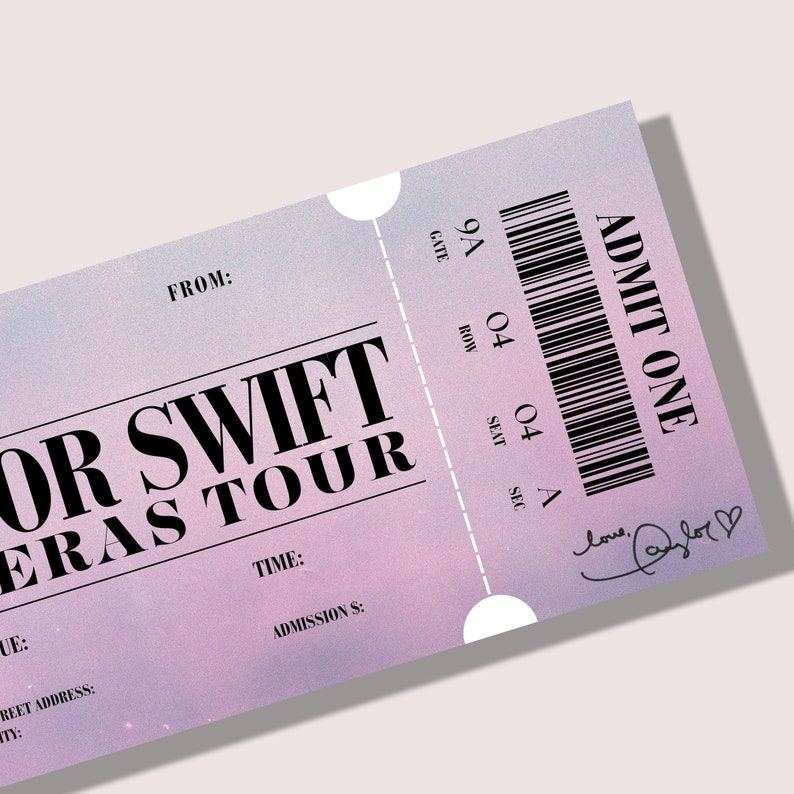 Taylor Swift the Eras Tour Printable Download Concert Ticket Etsy Denmark