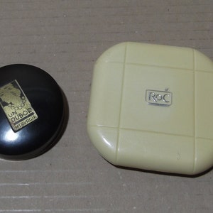 Vintage Lot 2 x mirror compact Roc + Myrurgia Polveras one with full mirror