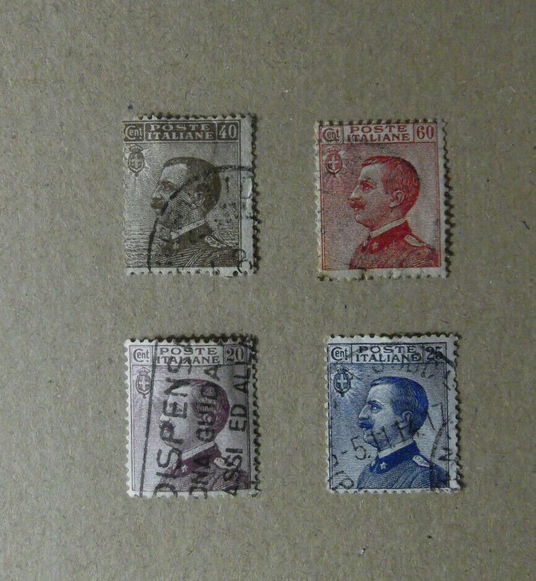 Stamp Lot 4 Poste Italiane 20254060 Cent Used Emanuel Etsy