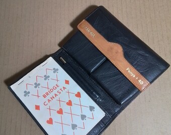 Vintage Leather case poker cards Bridge set cards Ramona Penya+ 40