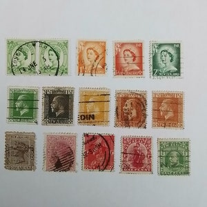 Vintage stamp New Zealand Assorted used stamps