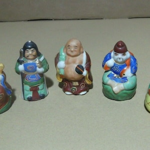 Vintage Lot 5 Porcelain Figures Oriental Characters Hand Figures