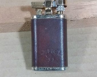 Vintage Gas Lighter Hadson Leather Camel Working Lighter Briquet Feuerzeug