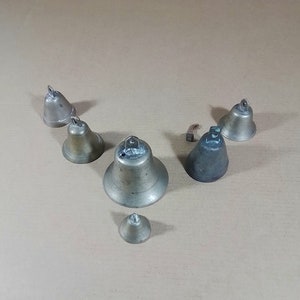 Lot of 6 Bronze Bells, 19th Century, some missing clappers