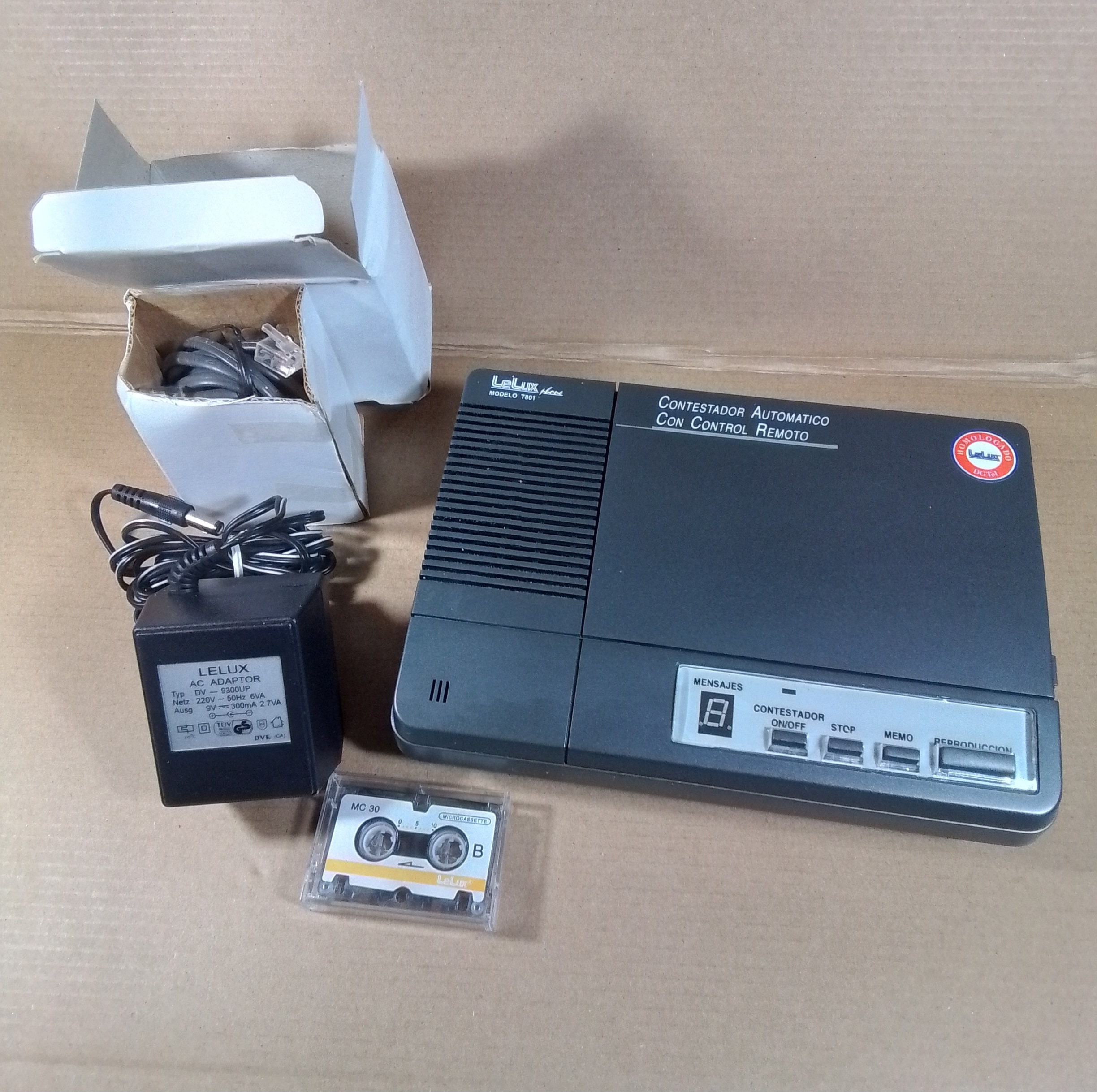 Vintage Contestador automático Lelux T801 Contestador Teléfono