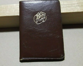Vintage Phone book Pocket guidebook 1950-60 Unused Leather Agenda