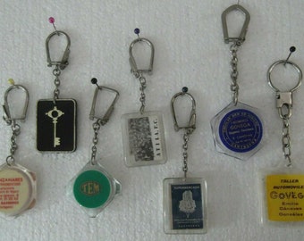 Vintage Keychain Lot of 10 RARE High Quality from the 60s and 70s 