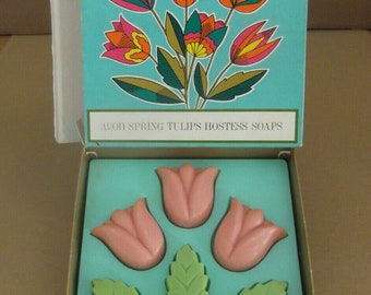 AVON, Box 6 Scented Soaps, Tulips Vintage scented soaps collection