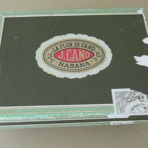 Vintage Cigar Box Caja de Puros vacía La Flor de Cano madera