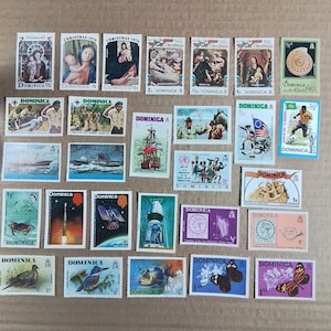 Stamp Dominica lot 28 Vintage stamps without using stamps