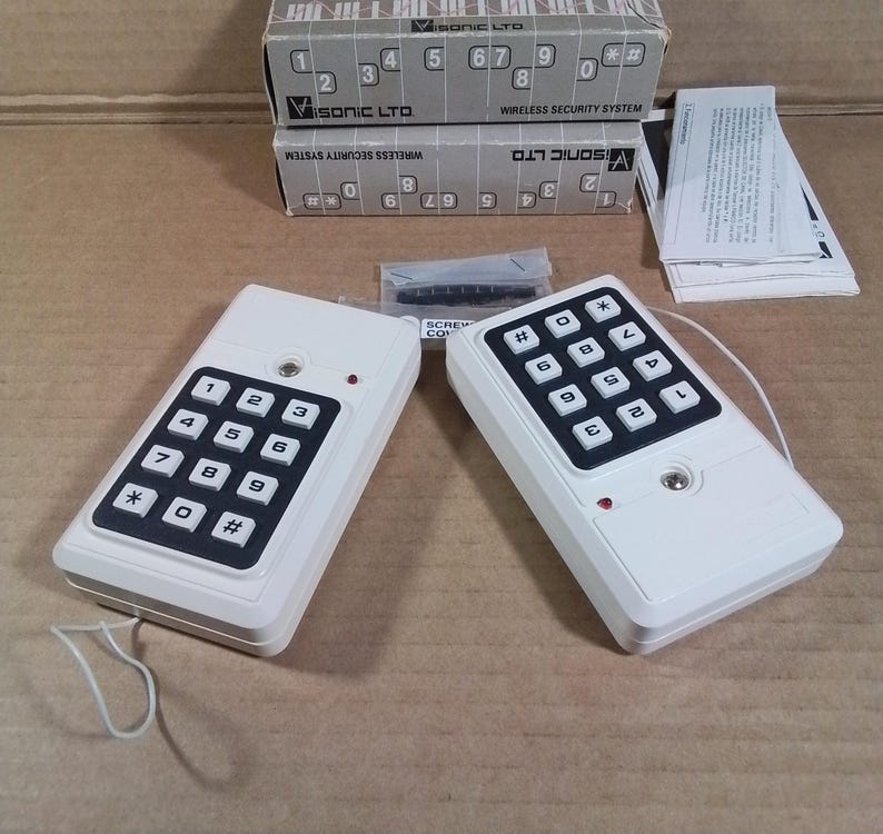 Wireless Keypad lot 2 x Visonic CL-4W vintage image 2