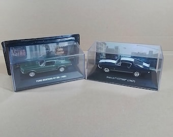 Lot 2 x Car Ford Mustang GT 390 1968 + Shelby GT 500 1967 Model Die cast 1:43