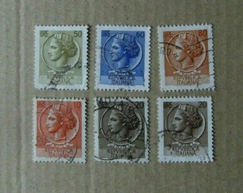 Lot 6 d’occasion Francobollo Poste Italiane Siracusana Filigree stella Stamp