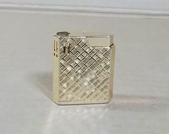 Vintage Noble Glory Electronic Gas Lighter gold plated Lighter Briquet Feuerzeug