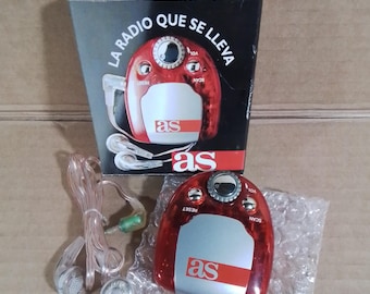 Vintage Mini Radio Auto Scan FM as in Box +Headphones Working