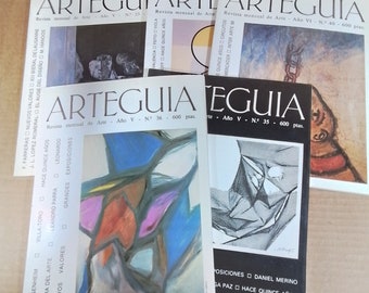 Vintage Magazine Lot 5 Arteguia Art Magazines Spanien Jahre "80