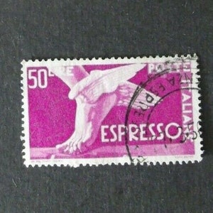 Francobollo Espresso Poste Italiane 50 Lire Filigrana Stella used Stamp