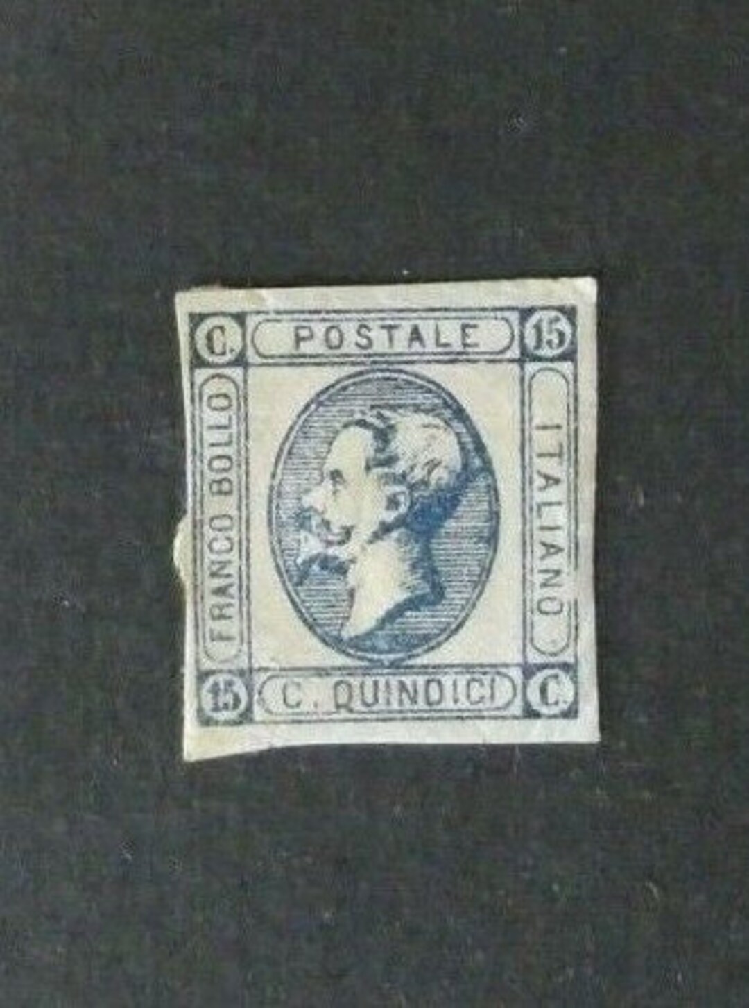 切手 Postale Italiano 15 C 1863 C.Quinci アンティーク 使用済み