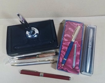 Vintage lot 6 x fountain pens and ballpoint pens