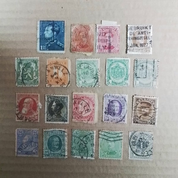 Stamps Belgium lot 19 Vintage vintage Belgique antique stamps Used