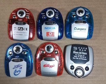 Vintage Lot 6x Mini Radios Auto Scan LED Flashlight Advertising