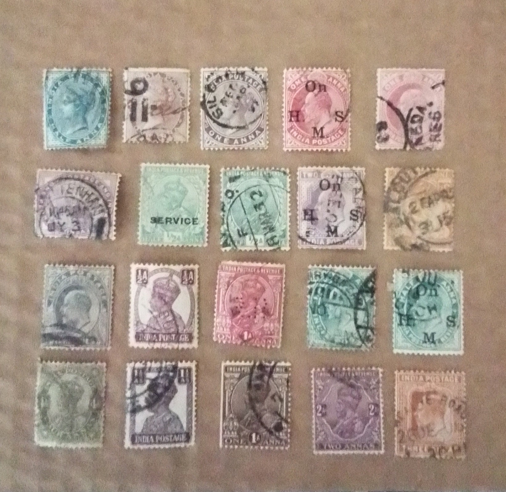 Vintage stamp Britissh India Postage lot 20 used stamp stamps