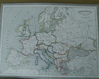 Old Map Old Europe Old Map 1855 Gaspar y Roig Madrid 32 x 25cm.