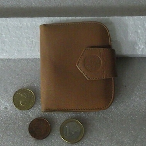 Vintage purse leather Men&#39;s pocket wallet brown leather joap used
