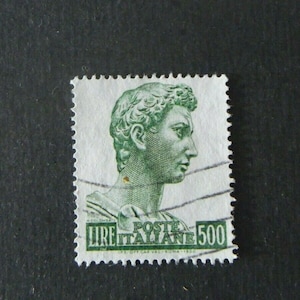 Vintage Stempel Poste Italiane 500 Lire Filigrana Stella Gebrauchter Italien Stempel
