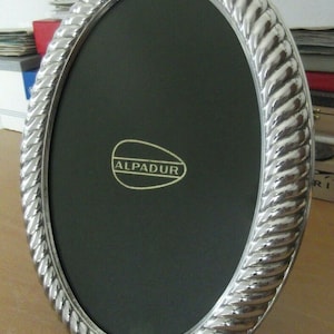 Antique vintage photo frame, alpaca alpadur, oval photo frame 30 x 12 cm.
