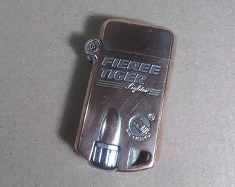 Vintage Lighter Fieree Tiger Menghu Turbo Torch Working Lighter Briquet Feuerzeug