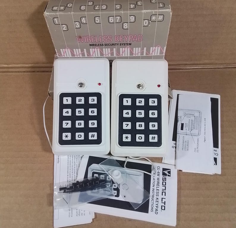 Wireless Keypad lot 2 x Visonic CL-4W vintage image 1