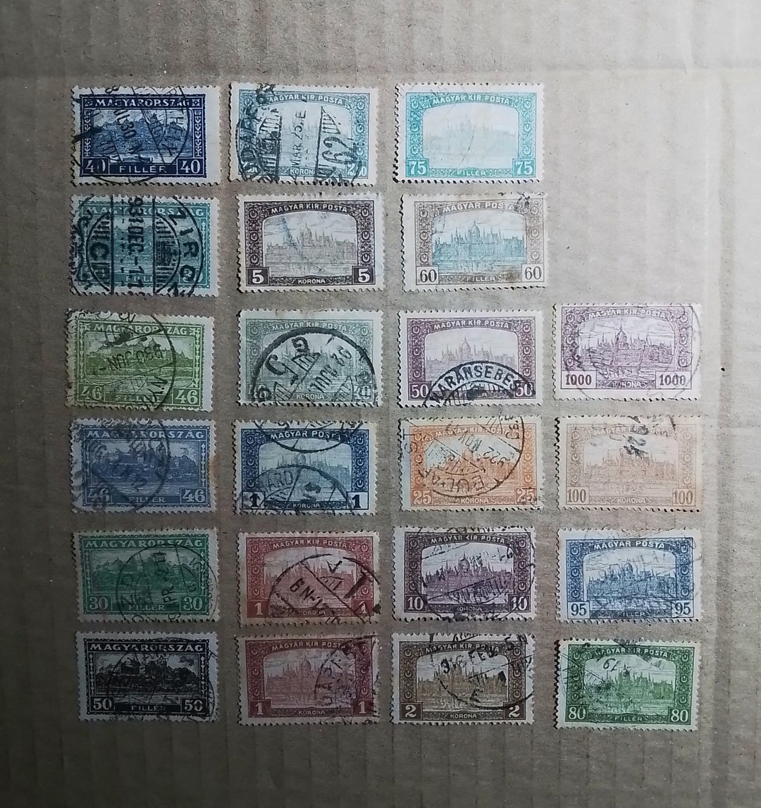 Stamps Hungary Lot 20 Vintage Used Magyar Stamps Color Variety Etsy