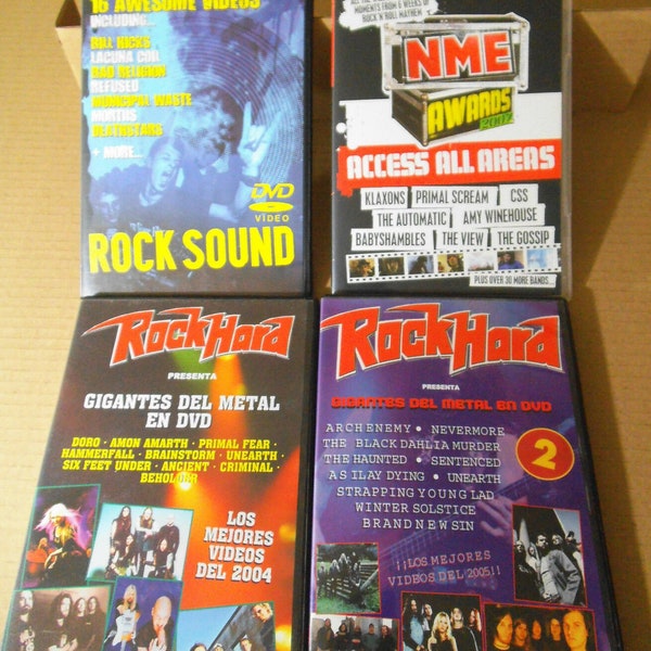 Stapelweise vier DVDs METAL, 2 RockHard +NME und Rocksound