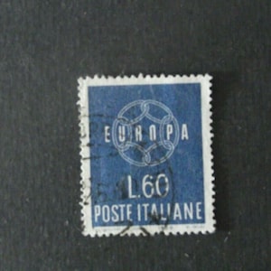 Francobollo Europe l.60 Poste Italiane Filigrana Stella Stamp used stamp