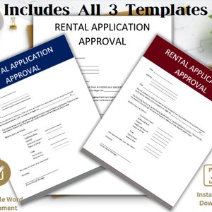 Aviso de aprobación del solicitante de alquiler - Formulario de aprobación del inquilino - Word editable docx - Descarga instantánea activa