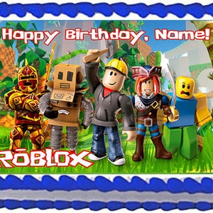 Roblox Custom Player Happy Birthday Edible Cake Topper Image