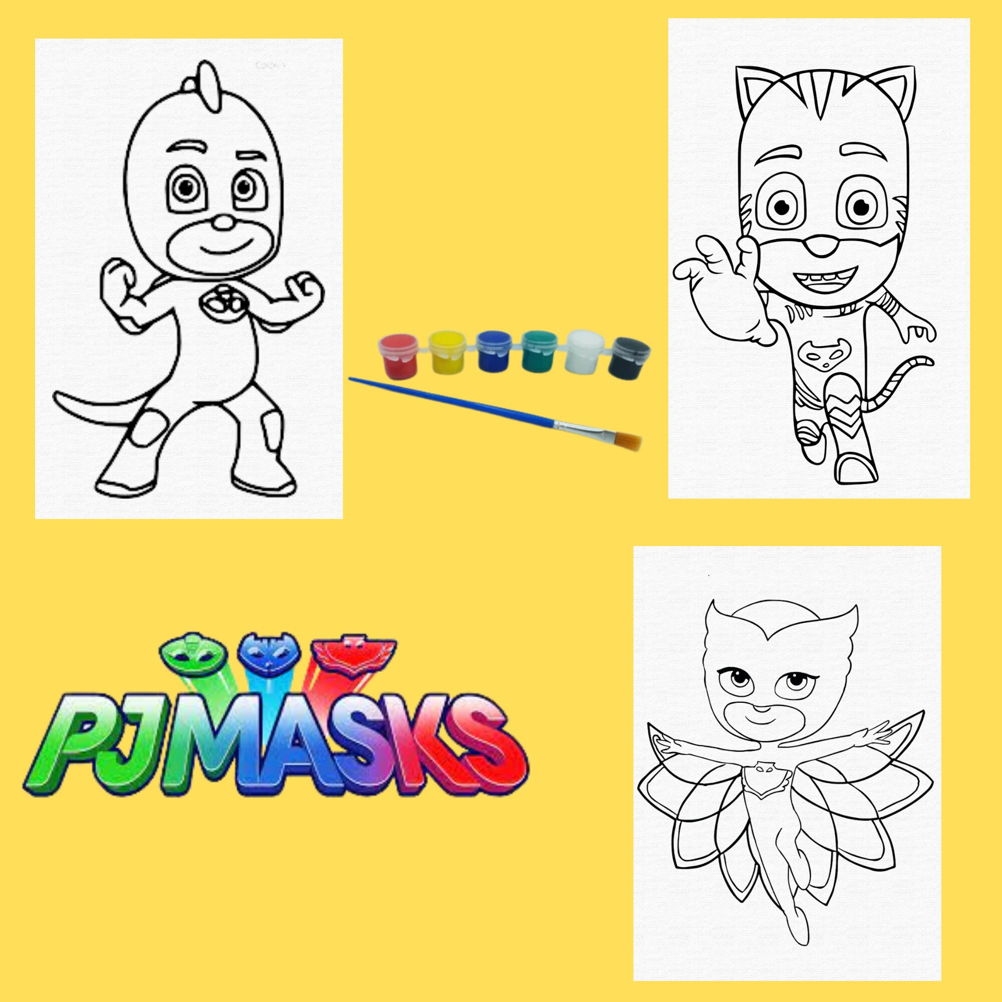 PJ Mask Paint Kit/ DIY Paint/ Kids Arts and Crafts Etsy